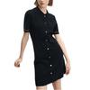 FILA Basic Simple Casual Polo Collar Short Sleeve Dress Women Dresses Legendary-Blue F11W341308F-NV