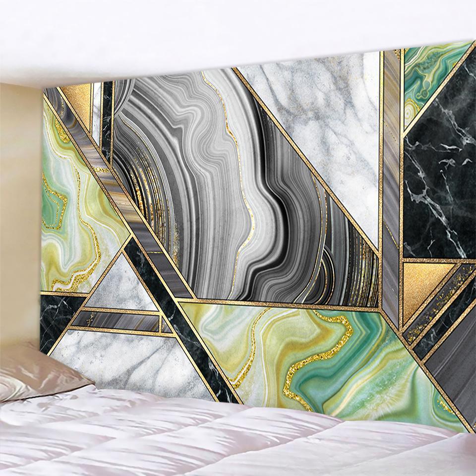 Pictură de perete din marmură abstractă Tapiserie Folie de aur Hippie colorată Boemia Psihedelic Stil modern Decor Pânză de fundal