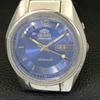 AUTOMATIC VINTAGE ORIENT 46941 JAPAN MENS BLUE COLOR DIAL WATCH a500739-5 R154-a500739