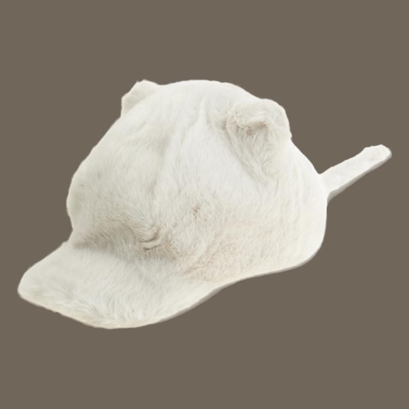 Women Baseball Hat Cartoon Kitten Ear Lovely Ear Fun Furry Hat for Idol Concert Shows Breathable Hat for Adults