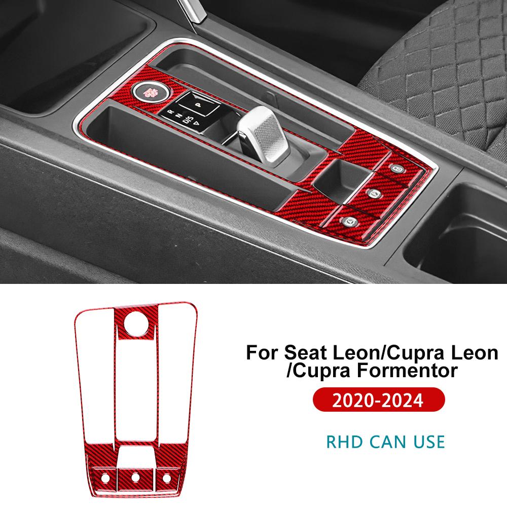 

Наклейка из настоящего мягкого углеродного волокна для Seat Leon MK4 Cupra Leon Cupra Formentor 2020 2025 2025 2025 2025 LHD RHD Панель переключения передач