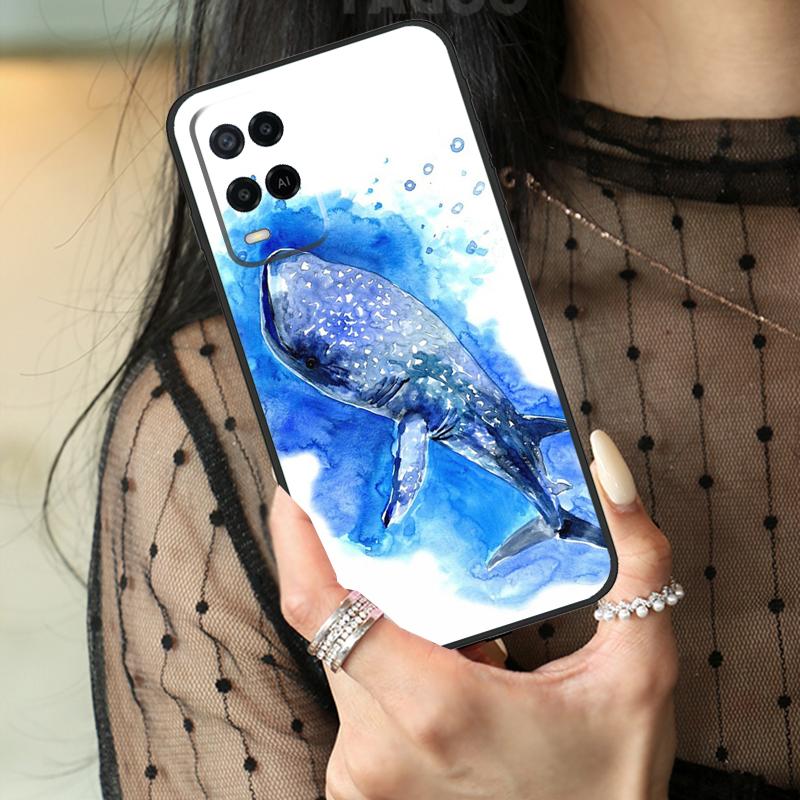 Whale Sharks Fish Case For Oppo A16 A76 A96 A17 A18 A60 A80 A40 A38 A58 A78 A98 A94 A74 A54 A15 A57 A77 A5 Pro