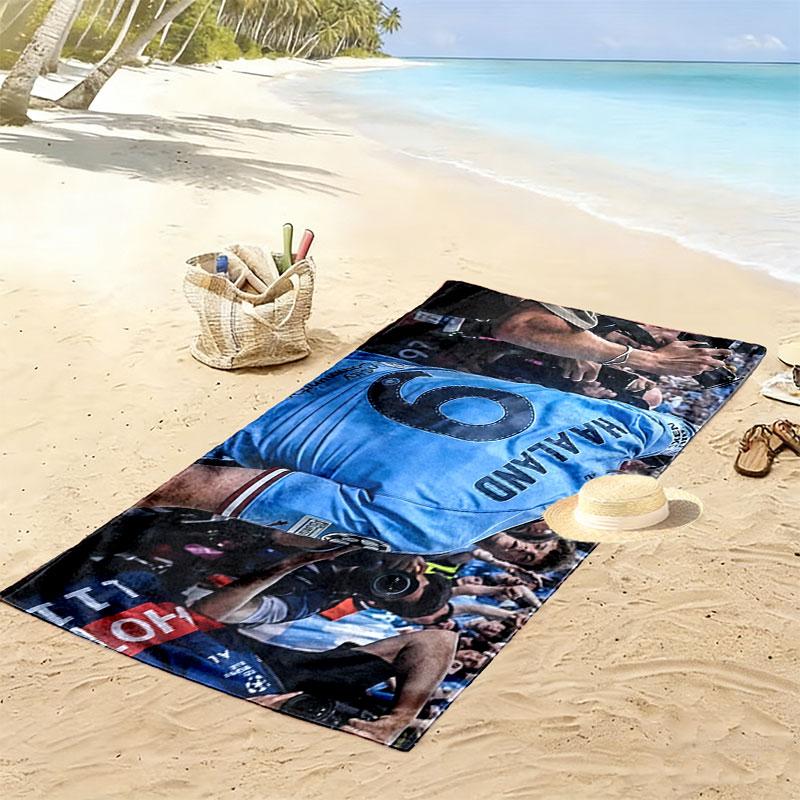 Haaland9 Print Strandtuch, Großes Weiches Schnelltrocknendes Handtuch für Strand Camping Schwimmen