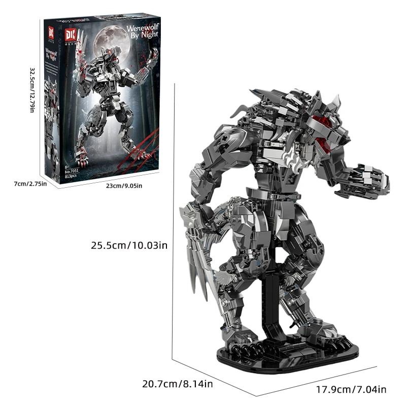 

813 шт. Конструктор Темный Ночной Оборотень Серебряная Броня Механический Оборотень Модель Кирпичики Настольное Украшение Игрушки Детские Праздничные Подарки