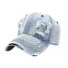 Ripped denim baseball cap, old men's wide brim, small face, summer sunshade, sunscreen cap, peaked cap children