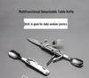 Portable Multifunctional Stainless Steel Folding Cutlery Set with Fork, Spoon, Knife, & Bottle Opener