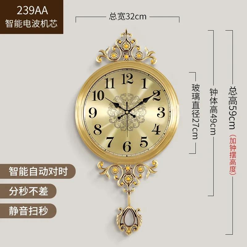 Funky Big Size Wall Clocks Hands Unique Living Desk Golden Wall Clocks Pendulum Modern Horloge Murale Luxury Design TY140YM1C2B2