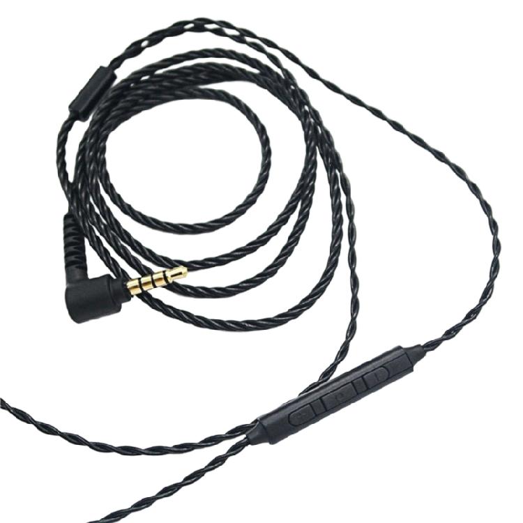 Enhanceds Sound Quality 4 Braideds Wire Cable Triple Button Mics MMCX Connectors for SE425 SE535 Headphones