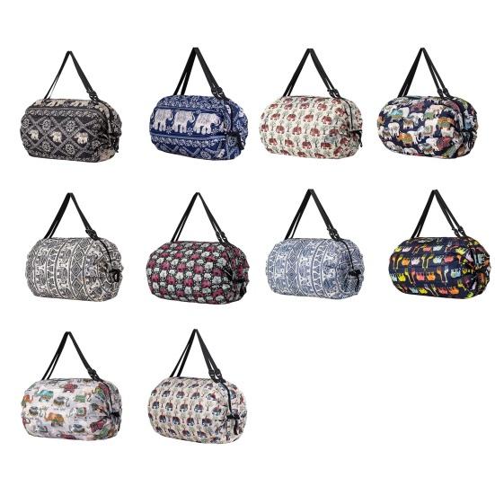 Foldable Shopping Bag Reusable Grocery Storage Tote Bag Portable Oxford Cloth Shoulder