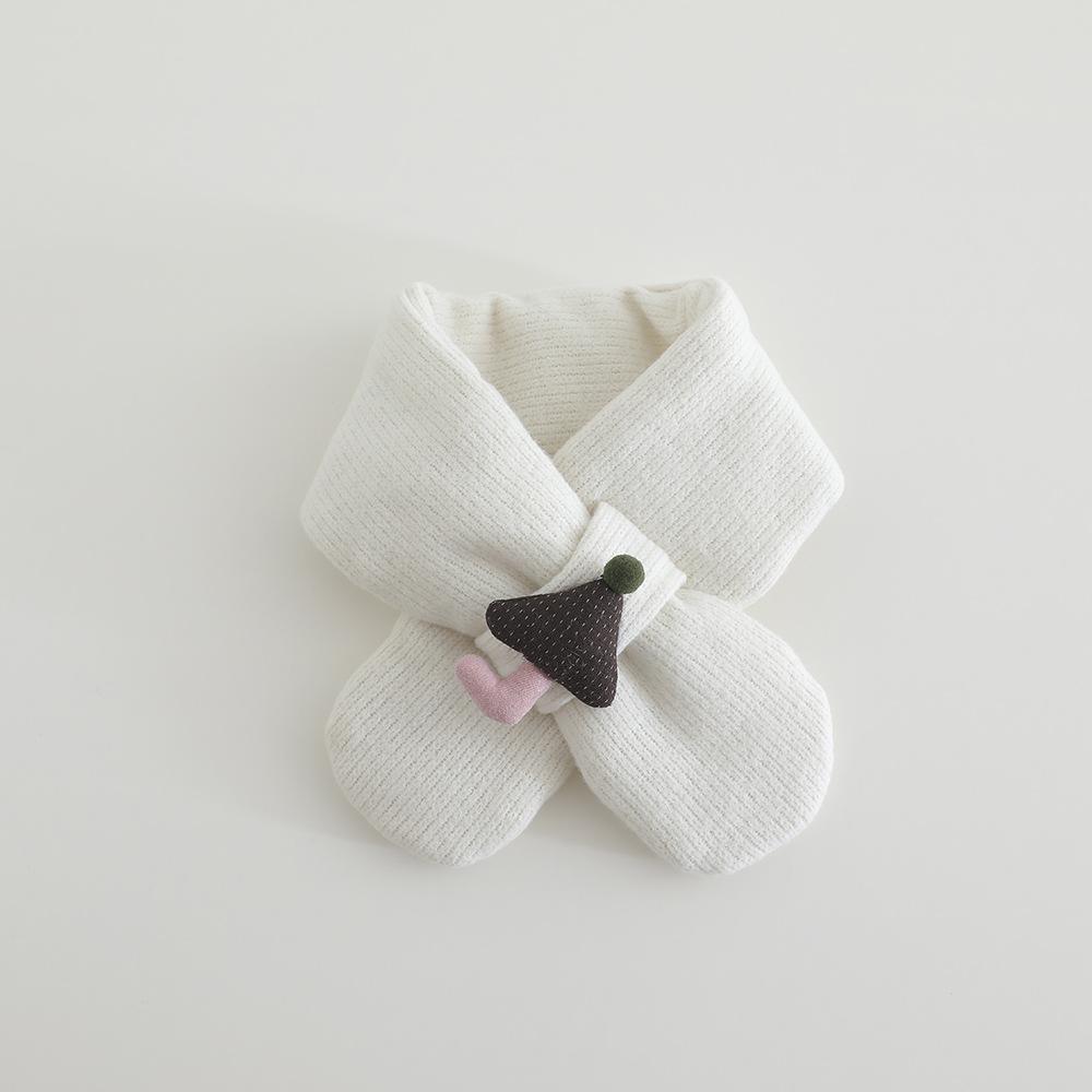 New Autumn Winter Cross Baby Scarf Children Cute Cartoon Thickened Warm Scarves Boys Girls Kids Soft Cotton Neck Ring Scarf