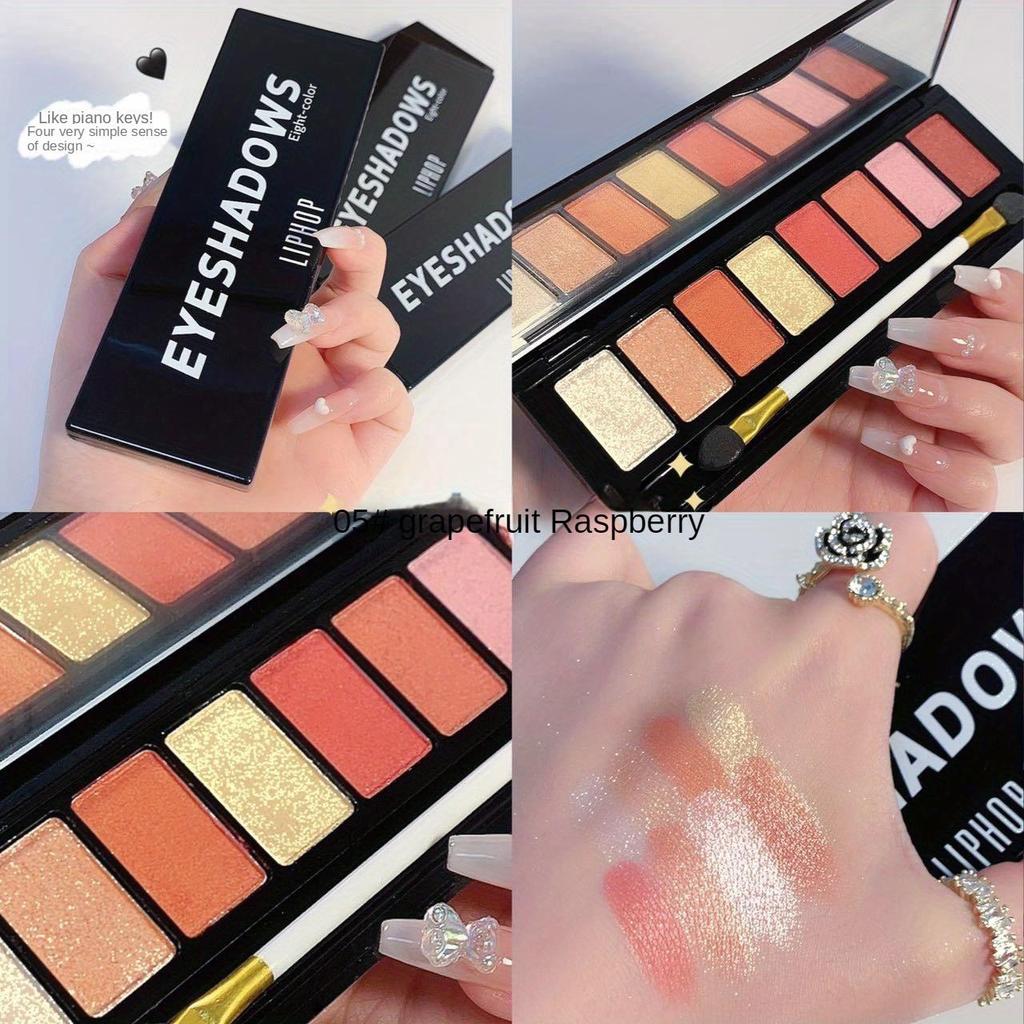 Cold-tuned Cement Gray Eyeshadow Palette Earth Brown Matte Eyeshadow Mashed Potato Pearly Sequins 8-color Students