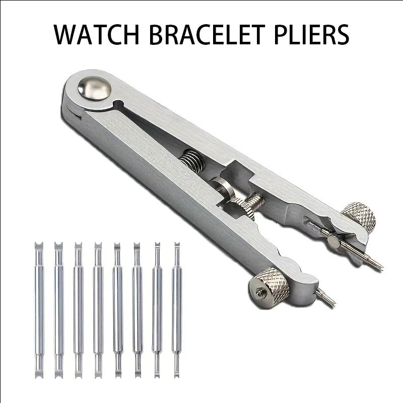 

Heavy Duty Aluminum Watch Spring Bar Plier Tool Set With 10 Tips Pins for Watch Pin Removal V-Shaped Adjuster Band Repair Tool