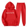 Trendy Unisex Hooded Fleece Lined Sweatshirt Tracksuit