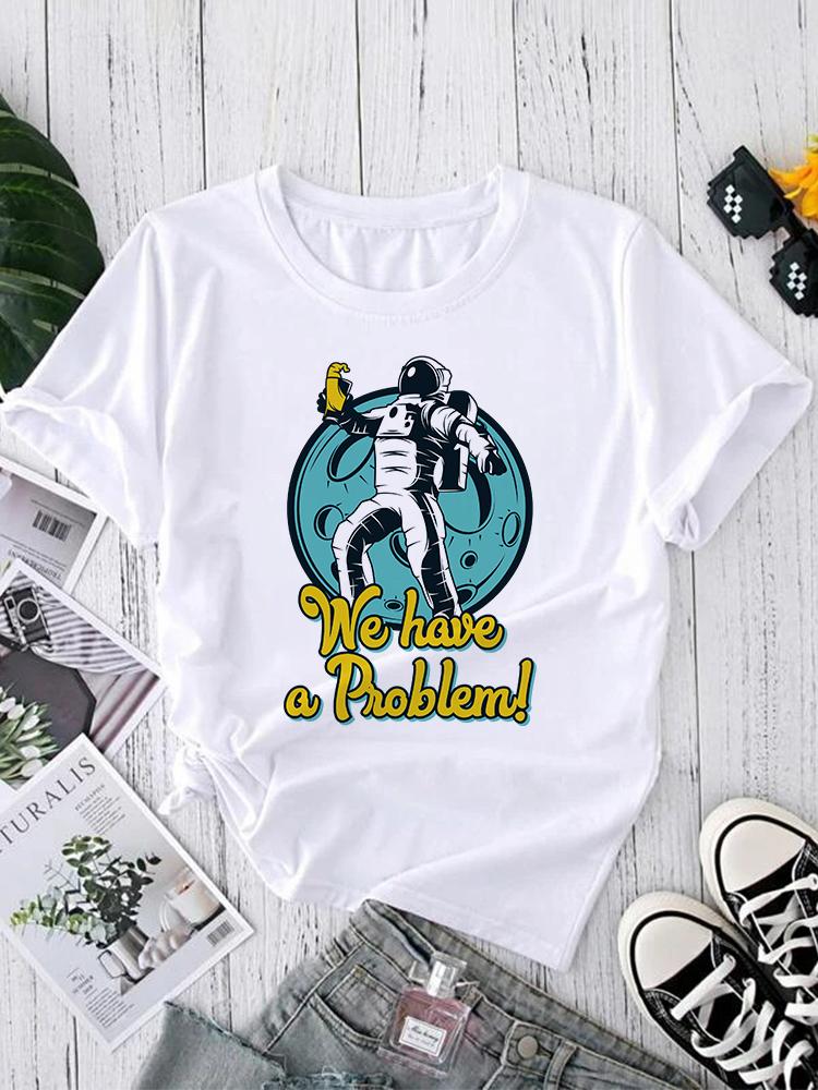 Fashion Printing Cute T-Shirts Women Cartoon Summer Clothing Short Sleeve Tshirts Clothes Graphic Sexy Print Tee T-Shirt Clothes