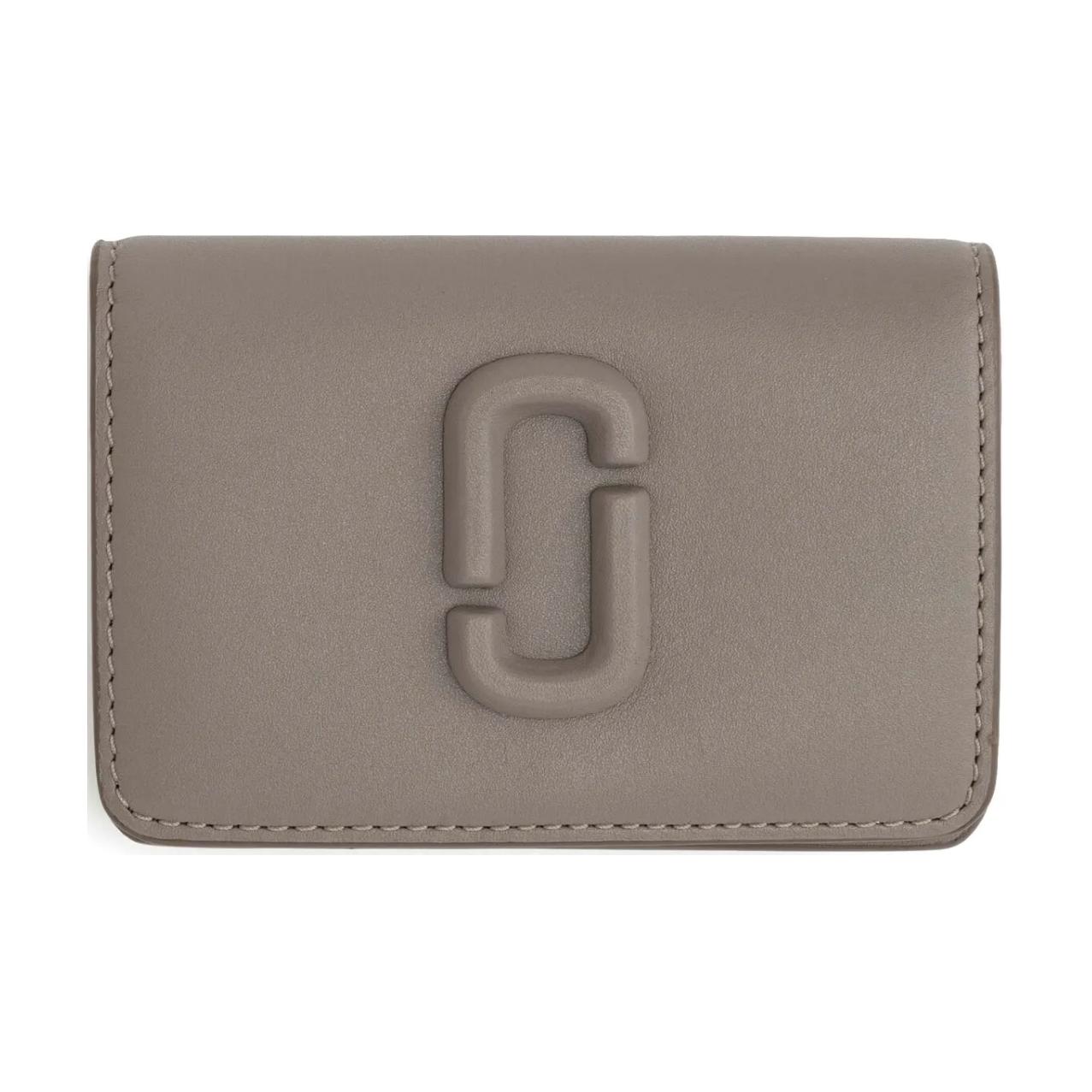 

Marc Jacobs The J Marc Logo Plaque Leather Card Holder Men Accessories Gray Brown 2R4SMP005S02055 Basic Set (Bag)
