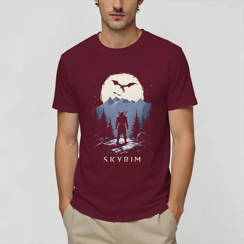 Humor Skyrim You are Finally Awake TShirts for Unisex Crewneck Pure Cotton T Shirts Short Sleeve Tees Summer Clothing