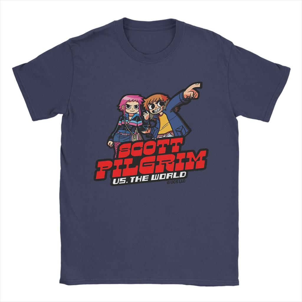 Herren Scott Pilgrim T-Shirt Baumwollkleidung Vintage Kurzarm Rundhals T-Shirt Grafische T-Shirts