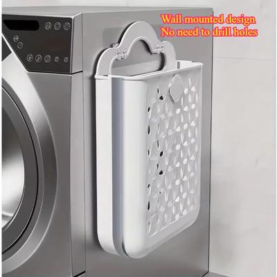Large Capacity Load-bearing Clothing Storage Basket Foldable Dirty Clothes Basket Home Wall Mounted Bathroom Laundry Basket