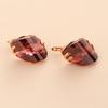 Exquisite Rose Gold Plated Inlaid Zircon Smoke Color Female Russian Purple High-End Temperament Fashion 585 Colored Gold Earrings
