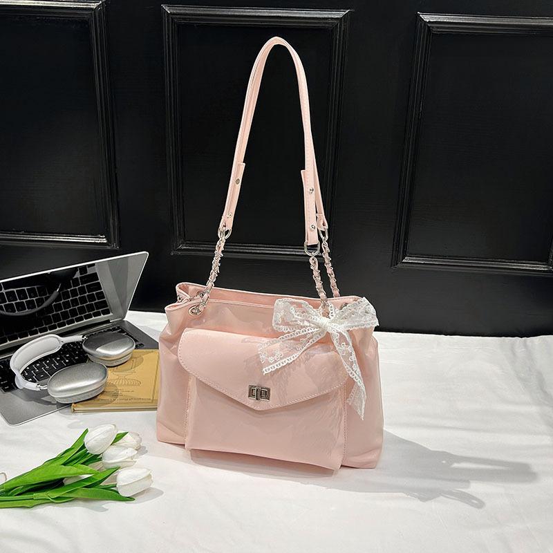 Large-capacity Bow Tote Bag, Fashionable Soft Leather Single-shoulder Crossbody Bag