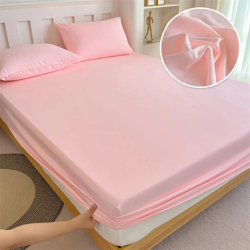 Napínací prostěradlo s gumičkou Jednobarevný chránič matrace pro jednolůžkové, dvoulůžkové a king postele 100% bavlna