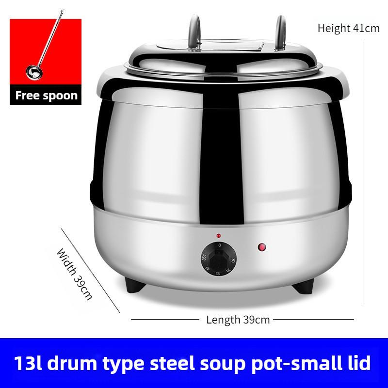 10L/13L Large Capacity Electronic Warm Soup Pot Restaurant Insulated Stainless Steel Buffet Stove Electric Heating Soup Stove