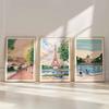 City Prints Set of 3 NYC London Eiffel Tower Japan Wall Decor City Landmarks Travel Prints Posters Central Park Art Gift Posters