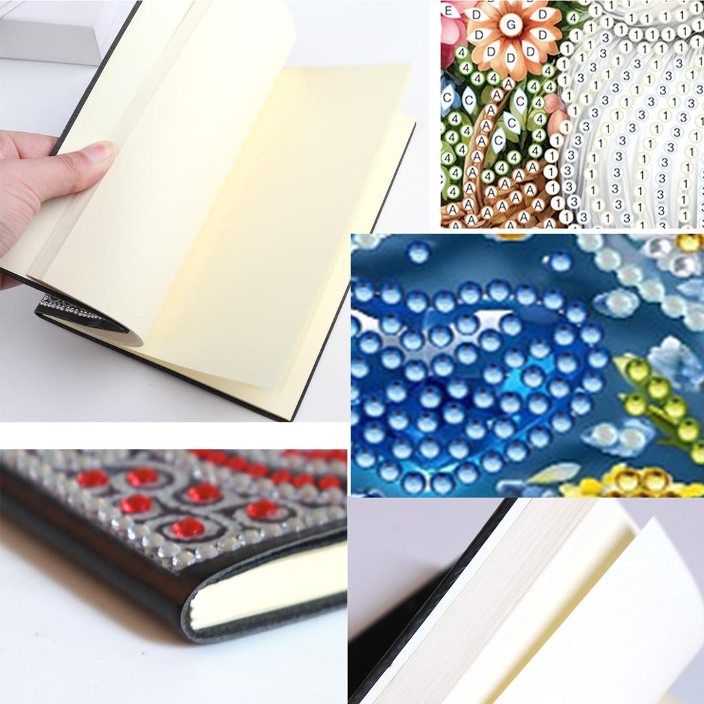 DIY 5D Diamond Painting Diary Book Diamond Painting Notebook Set Crystal Notepad Sketchbook for DIY Gifts and Festive Occasions
