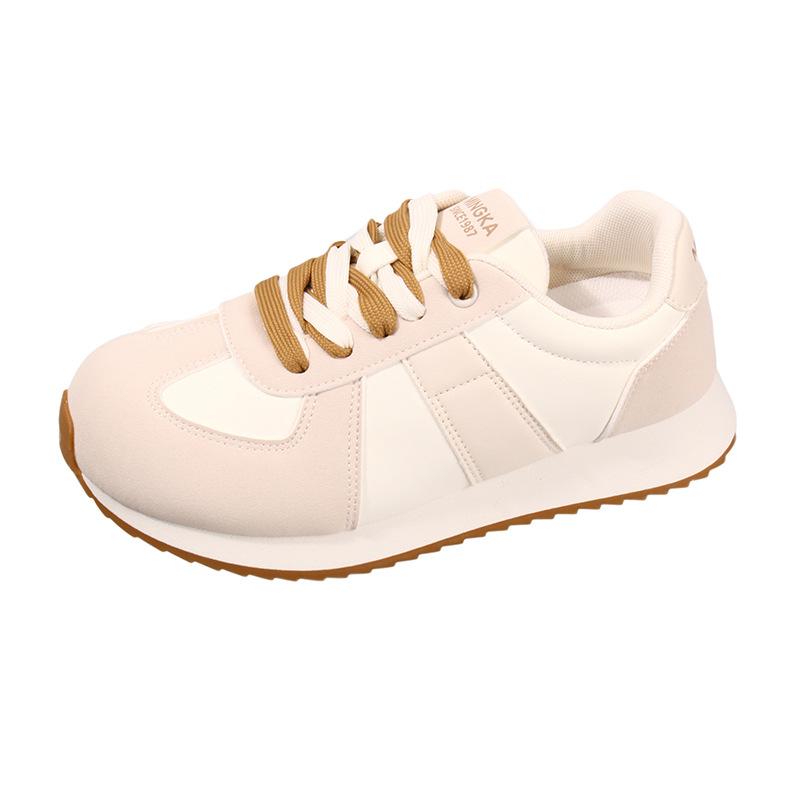 Lightweight soft-soled sports shoes for women's 2025 autumn new thick-soled heightening round head casual versatile German training shoes