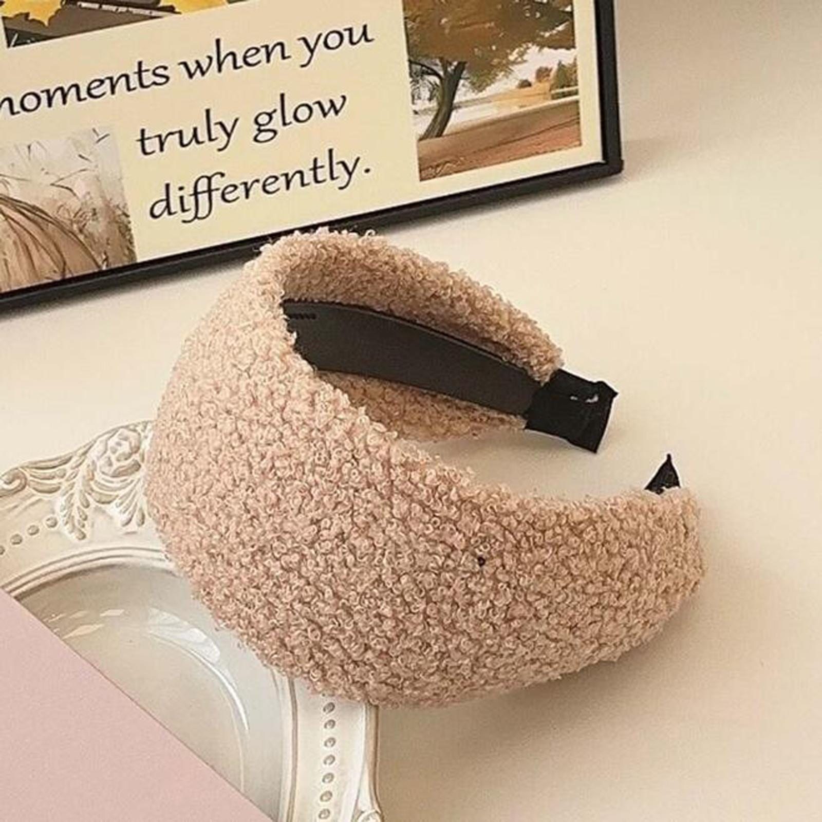 

PROLY Новая Модная Повязка На Голову Для Женщин Широкая Боковая Повязка Для Волос Однотонный Тюрбан Теплая Зимняя Пушистые Аксессуары Для Волос