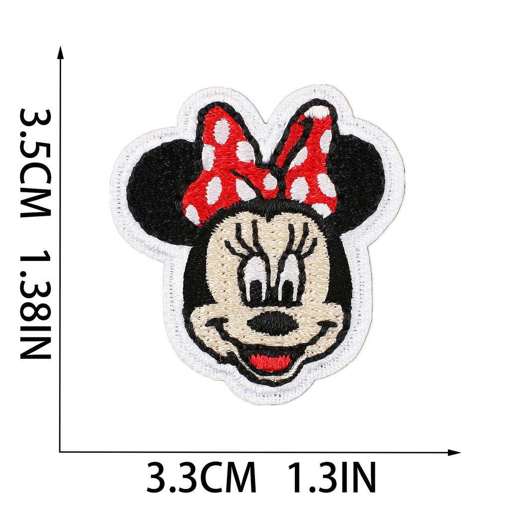 Anime Character Embroidery Cloth Sticker Cartoon Couple Mouse Patch Sticker Computer Embroidery Badge Bow Subsidy