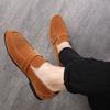 Fashion Cow Suede Leather Men Driving Footwear Slip on Man Breathable Shoes Wedding Party Men Dress Shoe Business Office Lazy Loafers