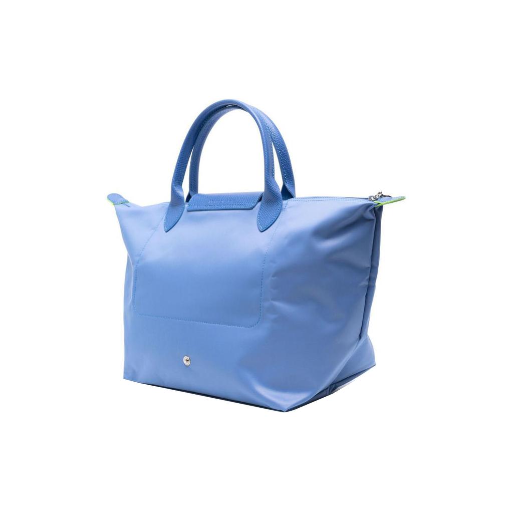 New LONGCHAMP Le Pliage Green Recycled Polyamide Canvas Dumpling Bag Handbag Medium Women's Chrysanthemum Blue 1623919P82