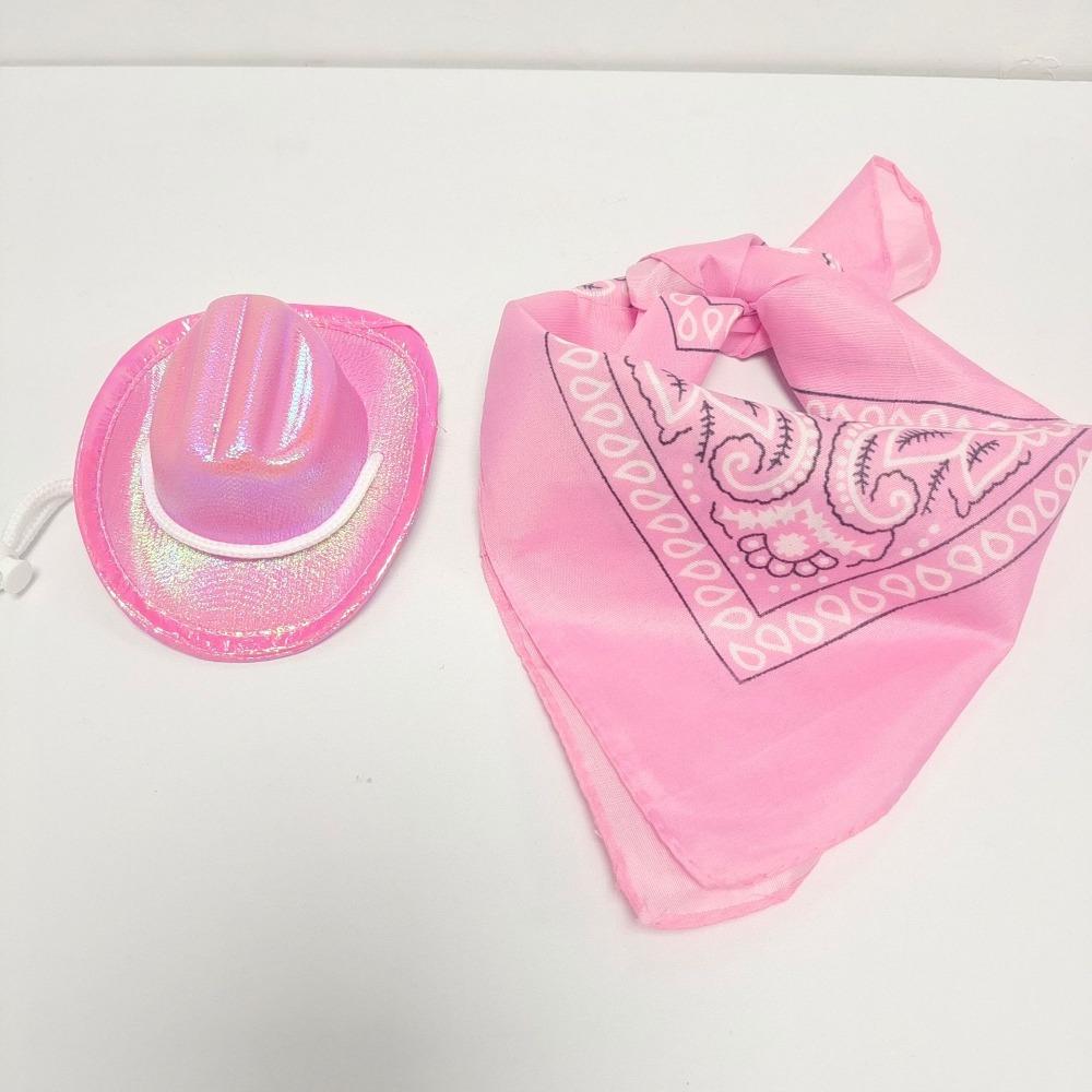 Pet Neon Shiny Space Cowboy Hat Clothing Set Dog Cat Symphony Cowboy Hat Western Cowboy Accessories