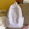 Schultasche für Damen, Koreanischer Stil INS Minimalistisches Kariertes Rucksack, Rucksack mit großem Fassungsvermögen für Freizeit und Reisen für Mittel- und Oberstufenschüler