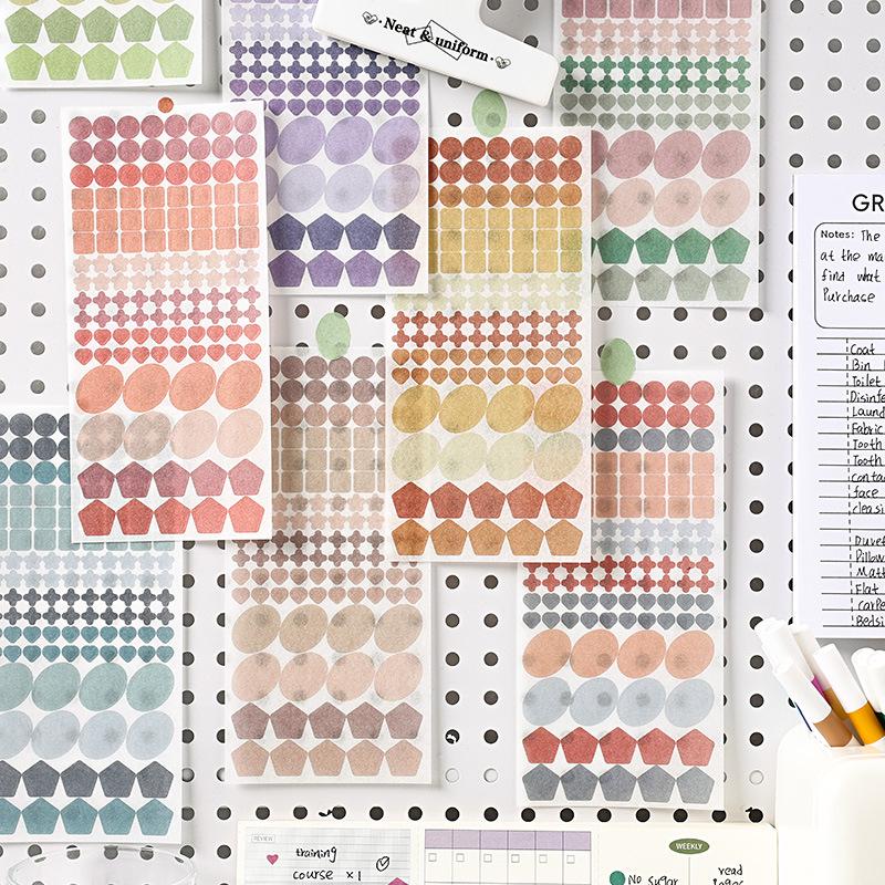 Yuezhen Morandi Color Logo Dot Stickers - Label and Journal Sealing Stickers