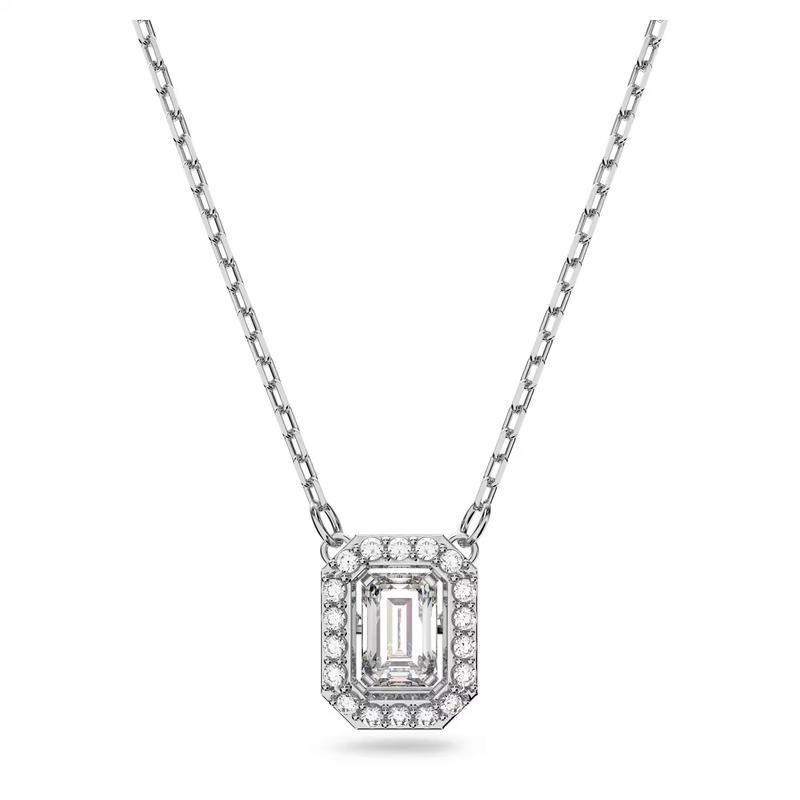 Swarovski Una Millenia square cut white gold rhodium plated necklace for women 5599177