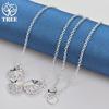 925 Sterling Silver 18 Inch AAA Zircon Flower Necklace Jewelry