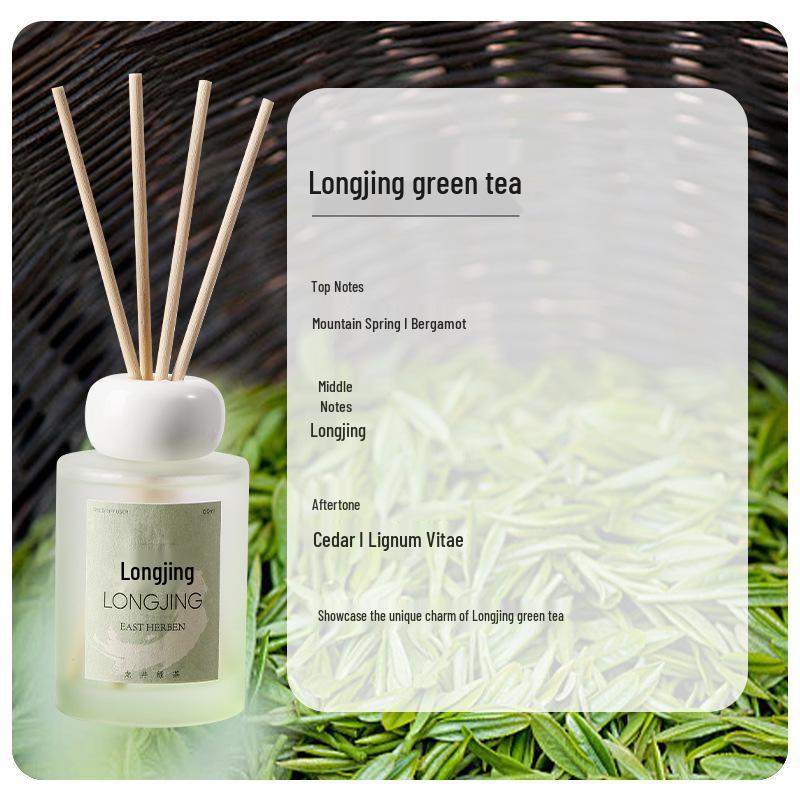 Minimalist Flameless Rattan Reed Essential Oil Diffuser - 120ml, Long-lasting Home Fragrance
