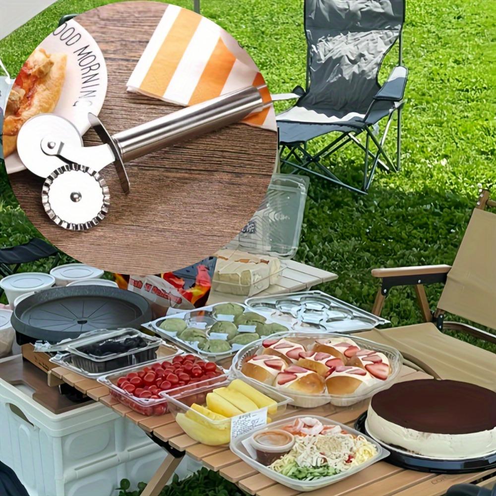 1 Stück Pizzaschneider mit Doppelrad, scharfer Pizzaschneider mit Doppelrad-Trommel, Hand-Pizzaschneider aus Edelstahl, für Bäckereien, Kuchen, Waffelteig und Kuchen