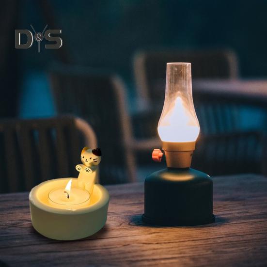 Cartoon Cat Candle Holder Living Room Kitchen Bathroom Resin Warming Paws Kitten Candlestick Desktop Decoration Christmas Birthday Gift