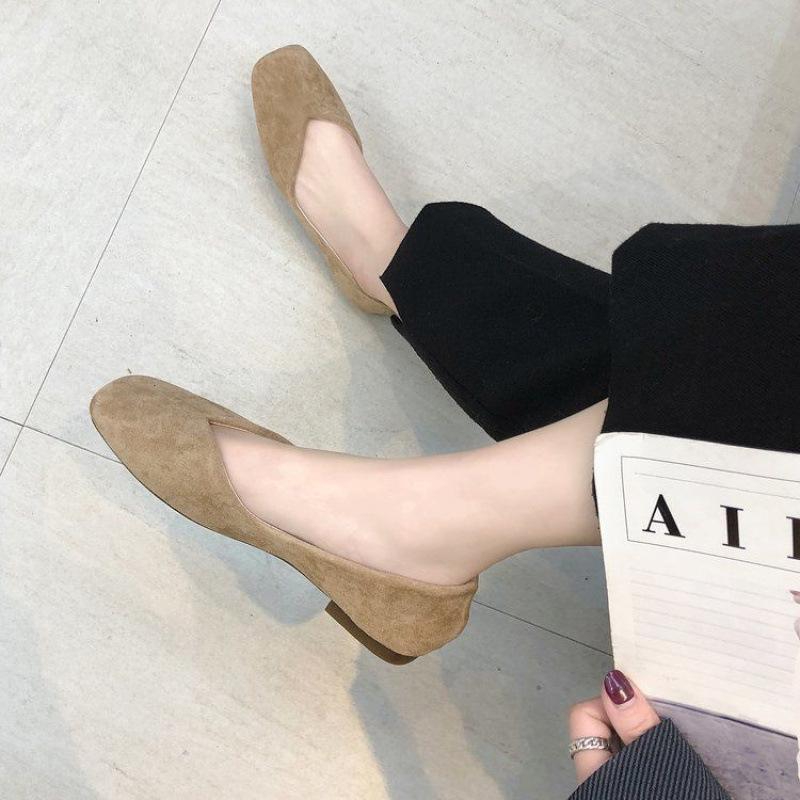 Single shoes women's spring 2025 new rhinestone square head shallow mouth flat bottom non-slip Internet celebrity fashion versatile gentle ladyshoes