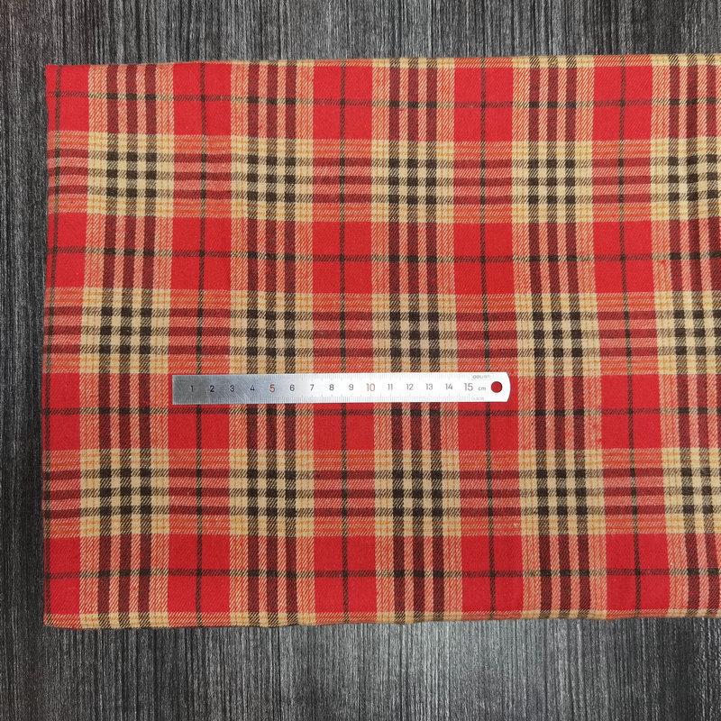 Spot Color-Woven Plaid Jacquard Fabric for Children's Autumn/Winter Brushed Polyester-Cotton Shirts