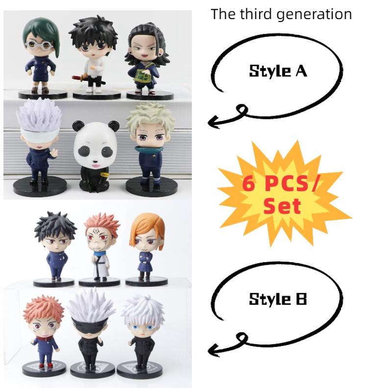 Authentic 6-piece Jujutsu Kaisen Pvc Figurine Set Toge Gojo Satoru Gojo Megumi Fushiguro Nobara Kugisaki Kechizu And Kokichi Muta 8cm Height