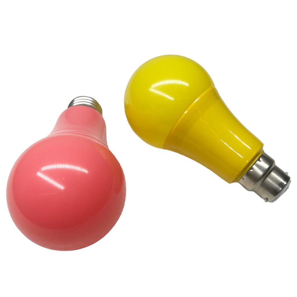 Farbige LED-Glühbirnen A65 5W Globusleuchten E27 Fassung B22 7 Farben Weiß 110V 220V 240V Kunststoffbirne Dekorativ für Wohnzimmer