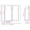 LED Mirror Cabinet Smoked Oak Finish 60 X 12 X 45 Cm Engineered Wood
