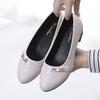 Shoes for Women Beige with Medium Heels Pointed Toe Office Woman Pumps Casual Lastest Popular Elegant Dress Korean Style Y2k