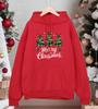 Merry Christmas Bow Trees Printing Hoodiy Men Loose Pocket Hoodies Casual All-Match Man Sportswear Fleece Fashion Pullovers