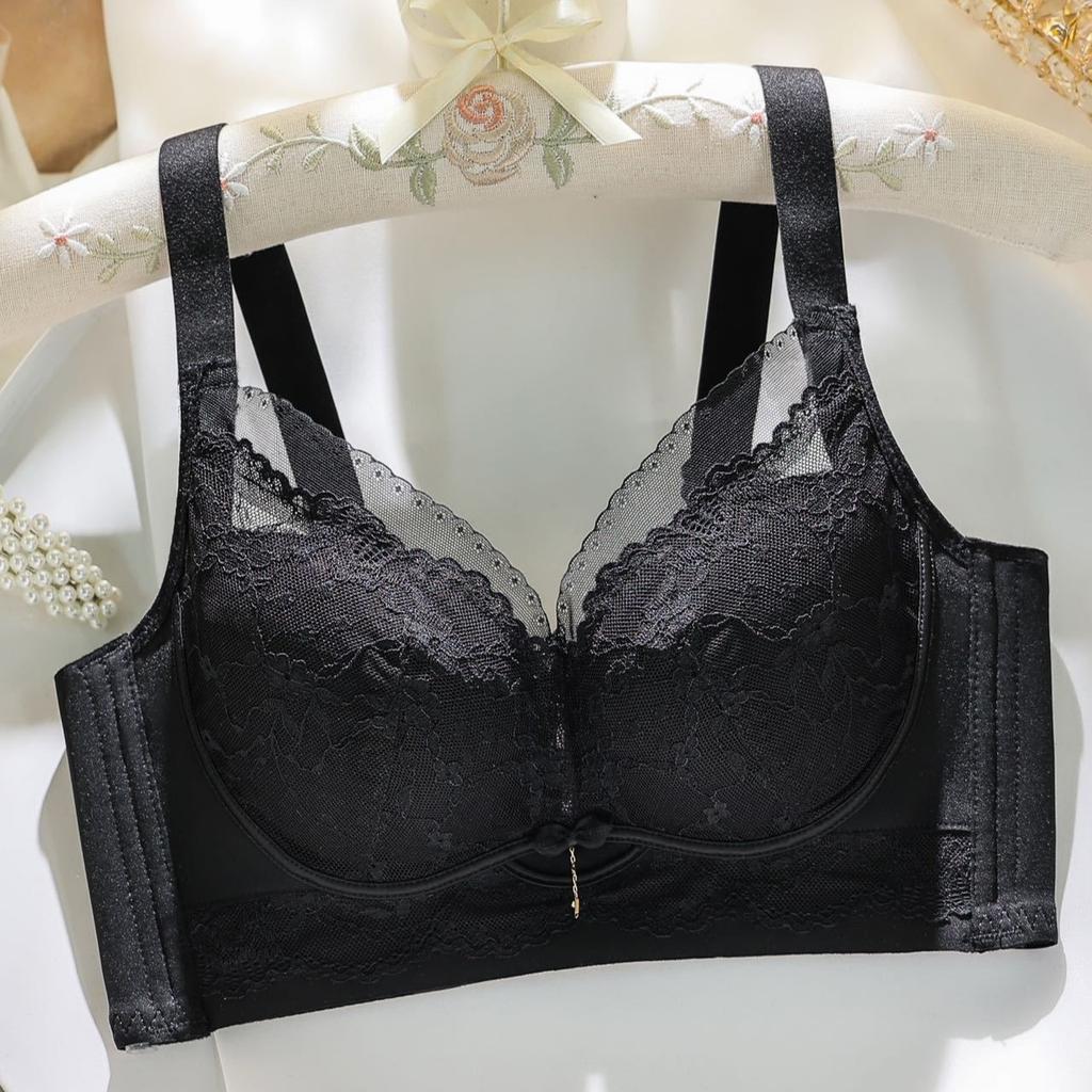Women Magnetic Free Wireless Lace Bra Thin Cup Breathable Push Up Shaping Sexy Comfortable Supportive Lingerie Underwear