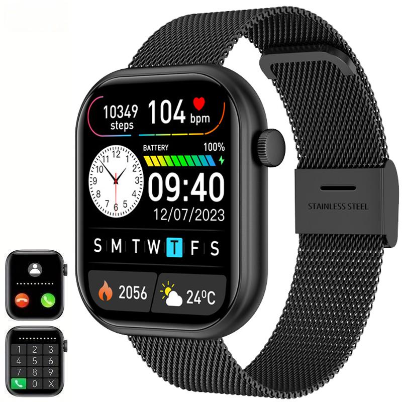 2025 Smartwatch G20 2,01 Zoll Großer Bildschirm BT-Anruf Herzfrequenzmesser Sport-Fitness-Tracker Herren Damen Smartwatch